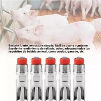 Sistema De Bebida Automática Para Cerditos Y Ganado 10pcs Bebedero De Acero Inoxidable Con Boquilla De Pato Rojo Para Crías De Cerdo Y Ganado - details 3