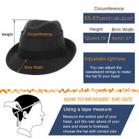 Sombrero Fedora De Piel De Oveja Para Hombres Y Mujeres Estilo Gangster Trilby De Otoño E Invierno Adecuado Para Escena De Exterior Material De Algodón Y Poliéster - details 2