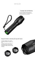 Linterna LED T6 Potente Y Zoomable Para Camping Y Uso Exterior Con Alta Luminosidad Impermeable Y Baterías Incluidas - details 8