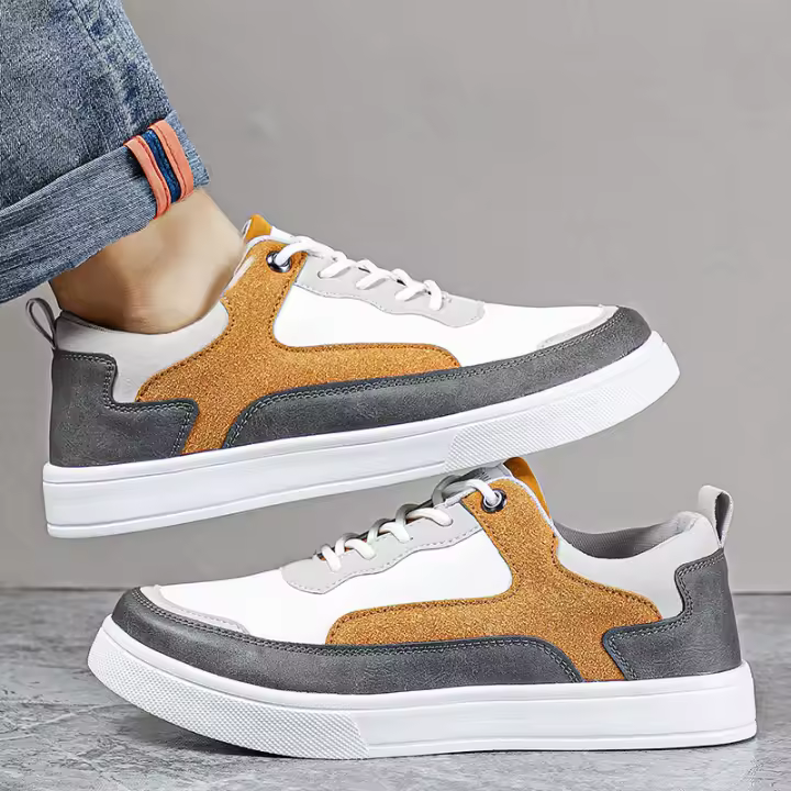 Zapatos Casuales Para Hombre En Cuero PU Cómodos Y Ligeros Para Caminar Tenis Masculino Zapatos Casuales Transversales - 1