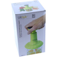 Picadora Mezcladora Por Presión LifeStyle - Con Hojas De Acero Inoxidable y Base Antideslizante - Picadora Batidora Licuadora Manual Alimentos Fruta Verduras   Fácil Limpieza 1000ml - details 3