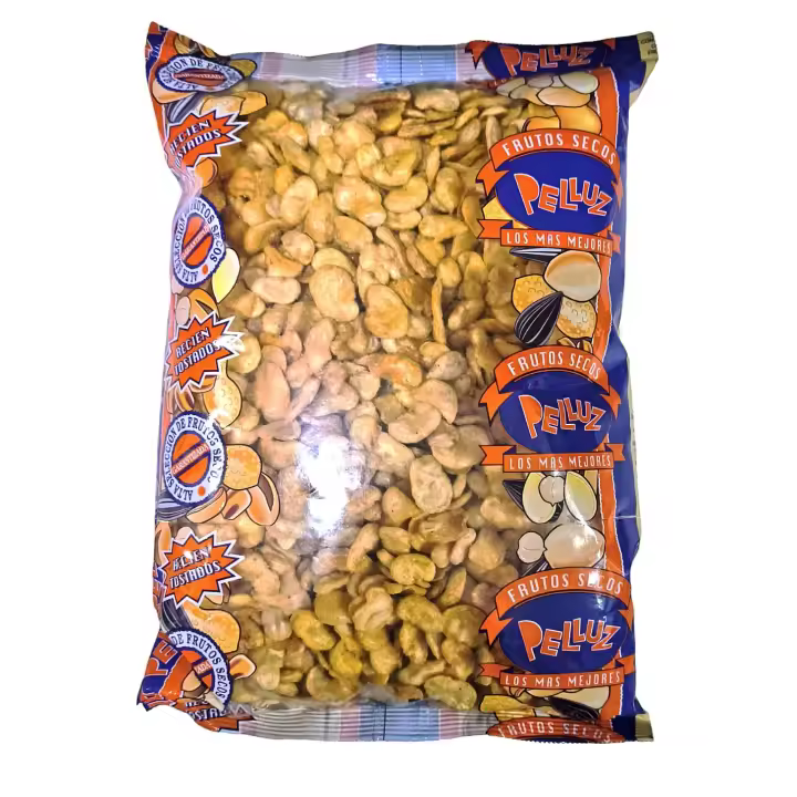 Habas Fritas 1 Kg - Origen España - Pelluz - Delicioso snack crujiente de habas fritas de calidad superior de España - cocinado con aceite de girasol alto oleico - 1