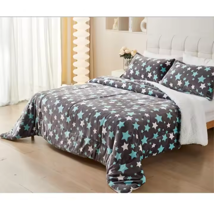 Manta Sedalina  con Borrego Edredón con borrego floral Manta con Borrego Sherpa + 2 Fundas de Almohada  Manta Invieno Suave Camacolcha ideales para tu sofá o cama180X240cm 220X240cm 240X226cm - 1