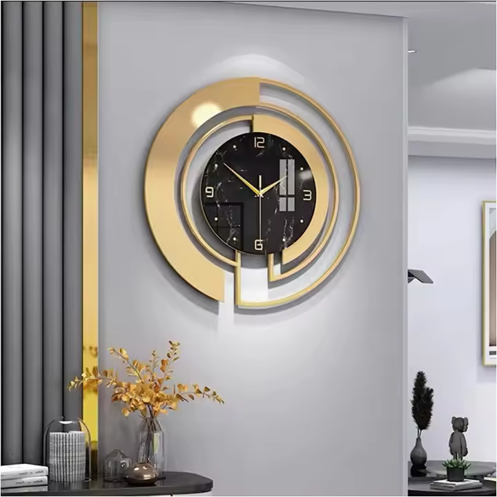 Reloj de comparación con Luz para Sala de estar, Reloj de comparación para el hogar, Reloj decoro para Colgar en la comparación, Reloj de comparación para vestido de hotel, Negro - 1