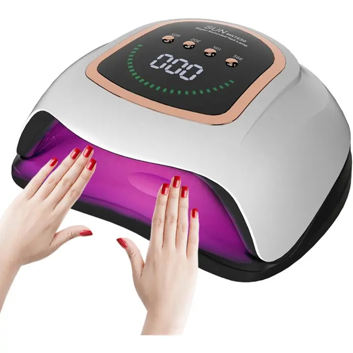 Lámpara de uñas, 300 W, Luz profesional para secador de uñas UV para uñas de gel with 72 Cuenta, lámpara de esmalte de gel - 1