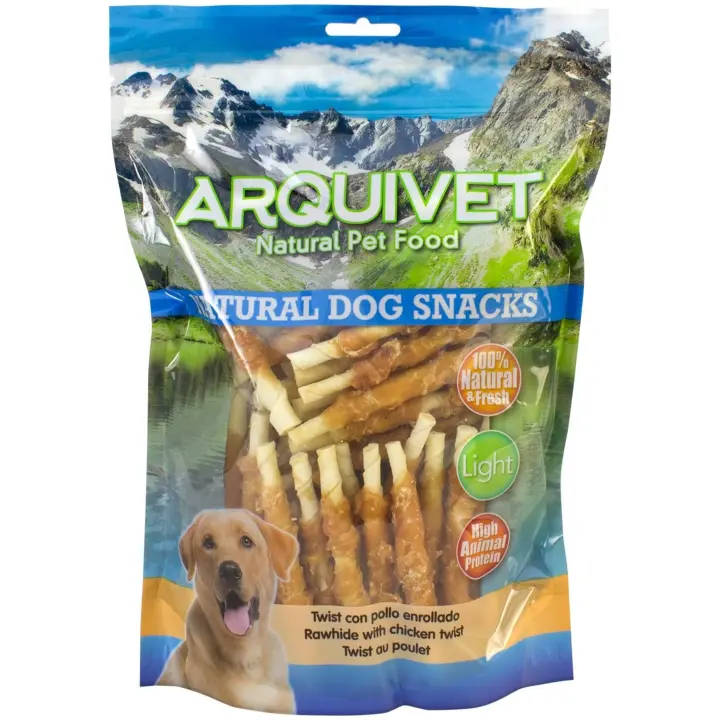 Arquivet Twist Con Pollo Enrollado - Snack Naturales Para Perros - Premio Para Tu Mascota - 13Cm - 1Kg - 1