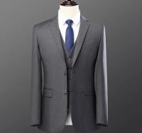 Traje De Negocios Slim-fit Para Hombre Con Chaleco De Solapa Sencilla Y Dos Botones Color Sólido Conjunto De 3 Piezas Moda Casual - details 10