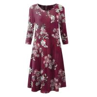 Vestido Casual Para Mujer Con Mangas Cortas Y Bolsillos Pleated Swing De Pierna Larga Estilo Suelto Vestido De Poliéster - details 7