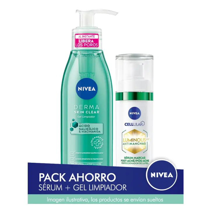 NIVEA Pack ahorro limpieza facial - Contiene Sérum anti marcas y Gel limpiador - 1
