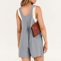 Traje De Mujer Casual De Algodón Lino Suave Con Pierna Ancha Y Bolsillos Estilo Callejero Cómodo Para Verano Color Sólido - details 33