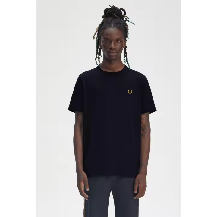 CAMISETA FRED PERRRY MARINO MINILOGO OCHRE - 1