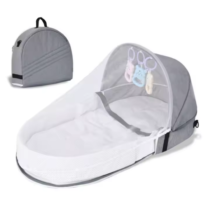 Capazo portátil-capazo de viaje/exterior ergonómico y plegable con mosquitera aisrante y transpirable - 1