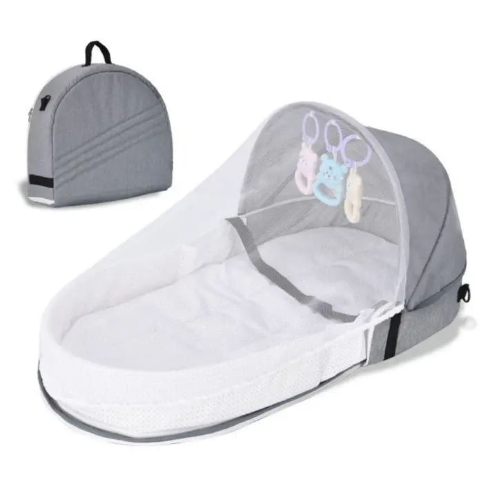 Capazo portátil-capazo de viaje/exterior ergonómico y plegable con mosquitera aisrante y transpirable - 1