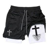 Shorts De Entrenamiento Para Hombre Con Estampado De León 2 En 1 Running Quick Dry Transpirable Shorts De Gimnasio De Performance Activewear - details 15
