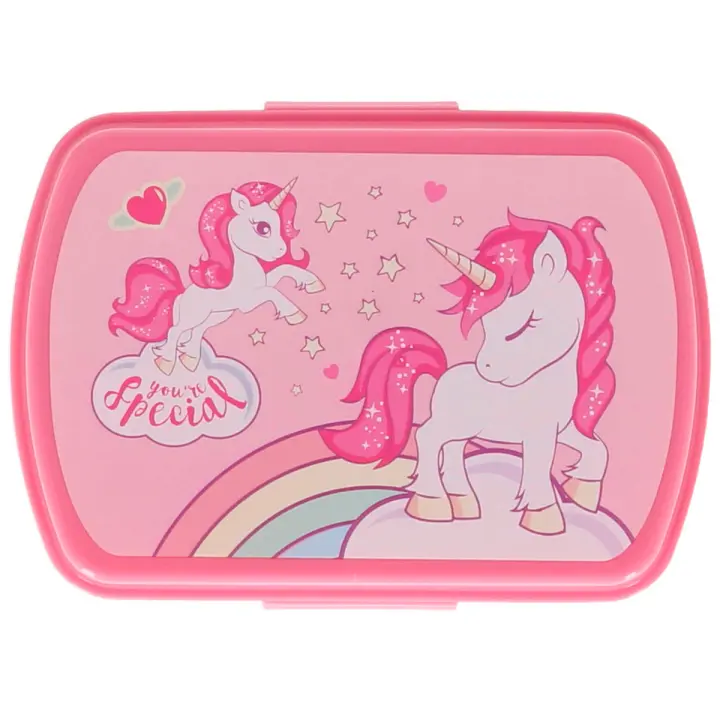 Sandwichera Infantil Rectangular UNICORNIO You`re Special Libre de BPA Fiambrera  Producto Oficial - 1