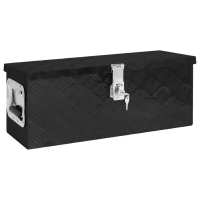 vidaXL Caja de Almacenaje de Aluminio Herramientas con Tapa Arcón Baúl Color Negro,  Plateado, y mas - details 0