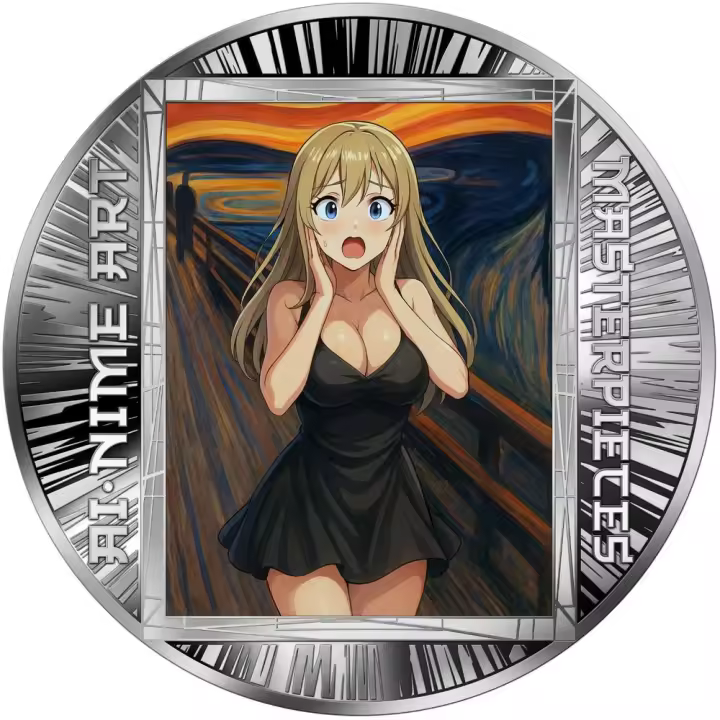 SCREAM AI-NIME Arte Obras Maestras Moneda Plata 500 Francos Camerún 2025 - 1