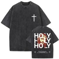 Camiseta Oversize Vintage Lavada De Jesus Perdonenles Padre Para Hombres Y Mujeres Estilo Gótico Rock Camisetas Tops De Calle - details 20