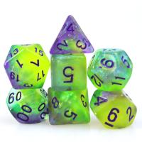Juego De Dados 7 Piezas En Colores Morado Verde Amarillo Y Luminiscencia Para Juegos De Mesa Accesorios De Juego - details 0