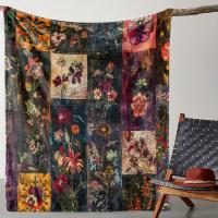 Manta De Punto Floral Vintage En Flannel Suave Y Cálida Para Cama Coche Camping Todas Las Estaciones Regalo Manta De Poliéster Y Algodón Anti-Pelusa Portátil Para Adultos - details 3