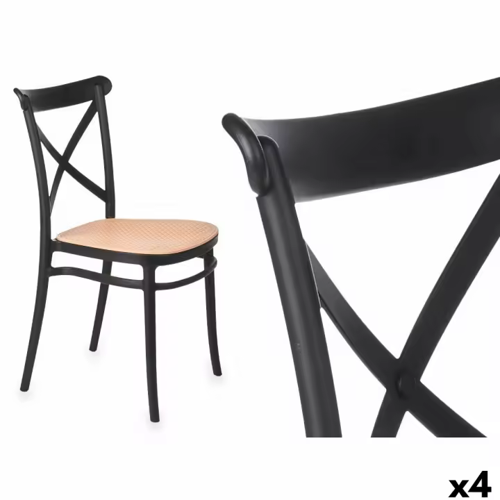 Silla PC-175 Negro Beige 4 Unidades - 1