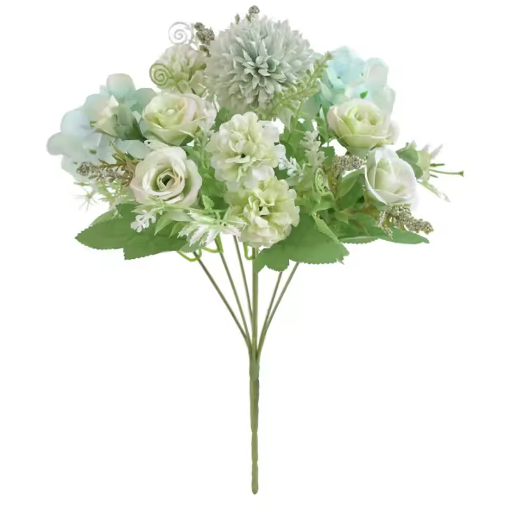 1 Rama De Flores Artificiales Rosa Hidranegra Peonía Vintage Para Novia Decoración De Casa Y Boda Plantas Falsas De Seda - 1