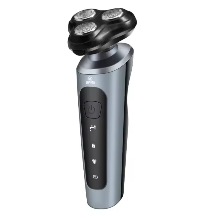 Afeitadora Eléctrica Para Hombres Impermeable Recargable Triple Cuchilla Con Trimmer De Rotación Afeitado Seco Y Humedo - 1