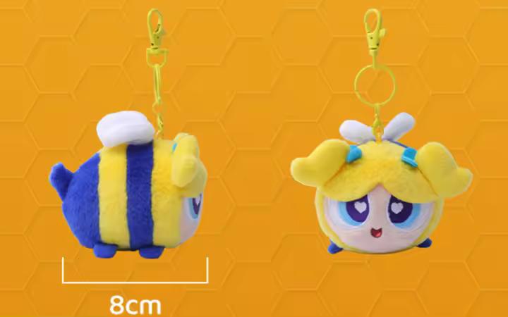 Muñeco De Peluche Adorable Powerpuff Girls Bee Cuerpo Largo De 8cm Con Llavero Para Fans De Powerpuff Girls Material De Algodón Relleno De Poliéster - 1