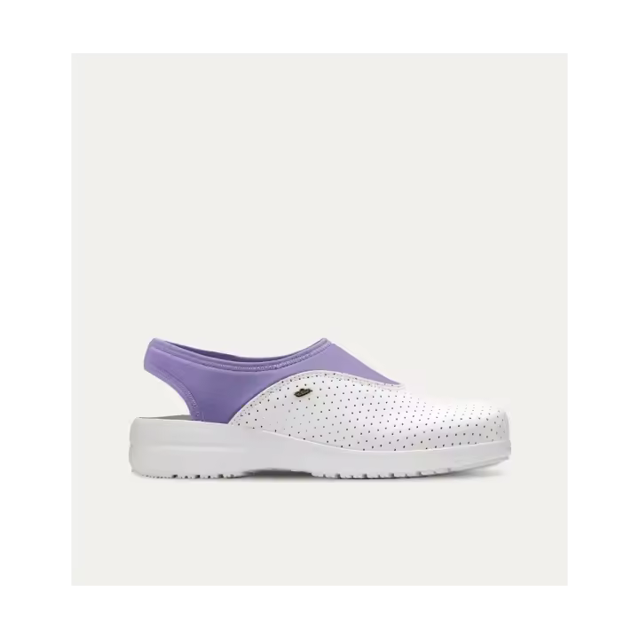 Zuecos Laborales blanco y lila   Textil ergonómica - 1