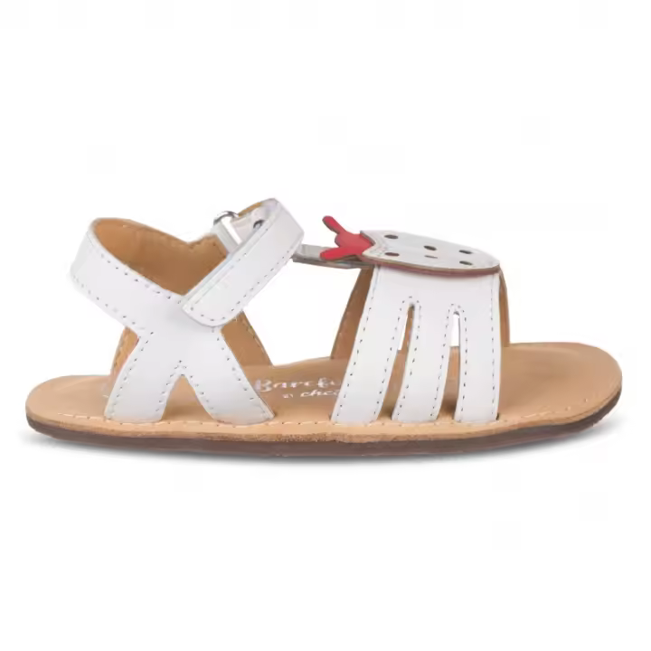 SANDALIA BAREFOOT BLANCA - MARIQUITA EN RELIEVE Y SUELA FLEXIBLE - 1