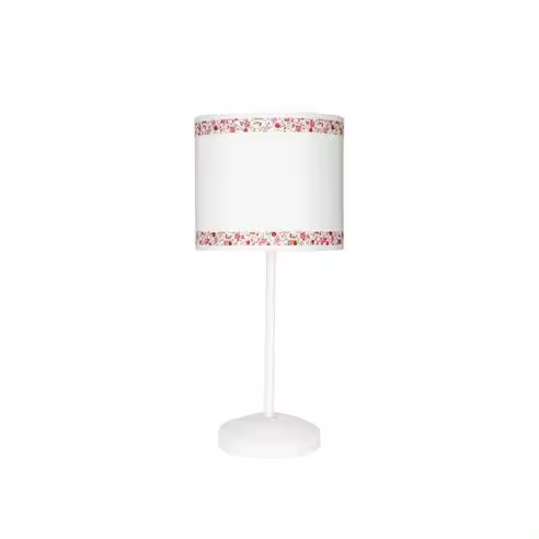 Lámpara de Sobremesa FABRILAMP Blanco/rosa con Cenefa - Iluminación Suave - 1