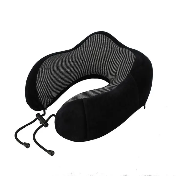 Cojín de Viaje de Espuma de Memoria en Forma de U Soporte de Cuello de Cojín de Cama sin Bolsa de Consigna Tapones para los Oidos Máscara - 1