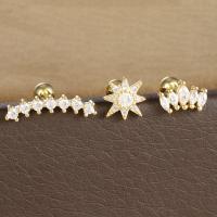 Juego De 3 Piezas De Aretes De Acero Inoxidable Para Mujer Joyería De Punto De Oído Moda Aretes De Lóbulo Tragus Helice Y Cartílago - details 1