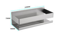 Estante De Ducha De Acero Inoxidable Sin Perforar Organizador De Baño Y Cocina Con Gancho Montado En La Pared Caddy De Malla - details 0