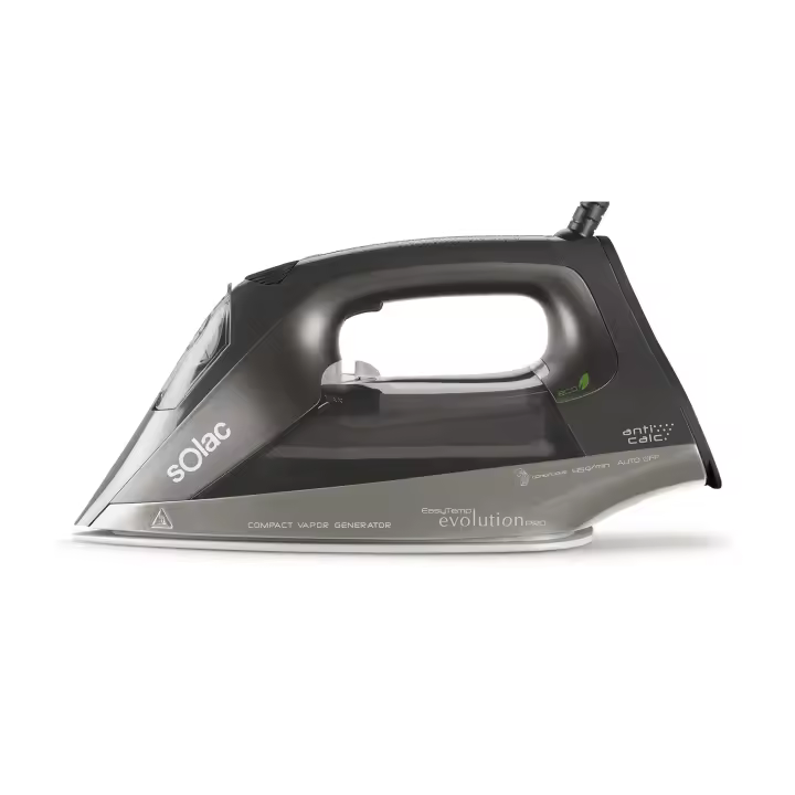 Solac - Plancha de vapor Easy Temp EVO Pro 2400W  Multifunción (ECO+TURBO+AUTO)  Centro Planchado Compacto  Autocontrol System Antical Antigoteo  45g/min Vapor Continuo  Suela Cerámica - 1