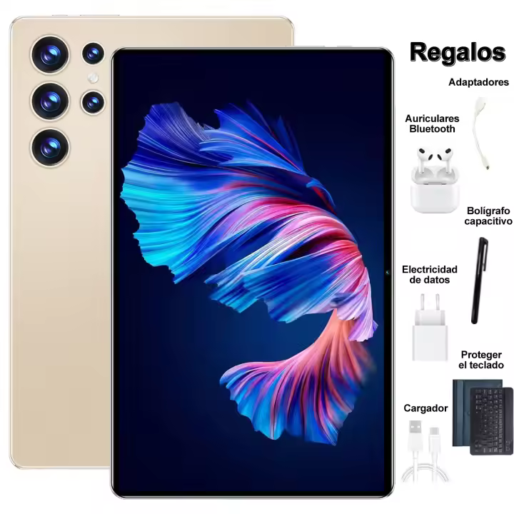 Promoción en 2025 5G nueva tableta original Android de 10,1 pulgadas 16GB Ram 1tb ROM 20000 MA 14 núcleo Android 13.0 4G / 5G red portátil WiFi Bluetooth ultra HD pantalla completa en venta con teclado para auriculares Bluetooth - 1