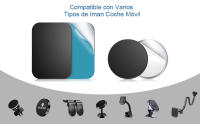 TEMCO 4 Láminas metálicas para movil, Placa Metal Adhesiva para Iman Coche movil 4 Piezas - Chapas metalicas Muy Finas con Adhesivo para Soporte de movil para coche, para Soporte magnético, Plateado & Negro - details 0