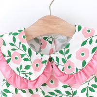 Conjunto De Vestido Y Bolso Para Bebé Niña Verano Estampado De Flores Sin Mangas Cuello Alto Princesa Ropa Infantil Talla True Fit - details 5