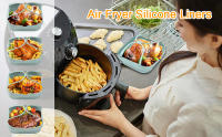 Parrilla De Silicona Para Air Fryer 20cm Con Manija Mold De Hornear Cuadrado Plegable Accesorios De Cocina Ecológicos - details 0