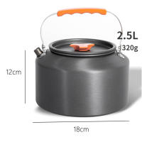 Kettle De Aluminio Portátil Para Camping 0.8L/1.1L/1.2L/1.6L/2L/2.5L Para Café Y Té Ideal Para Paseos Al Aire Libre Pesca Y Picnic - details 11