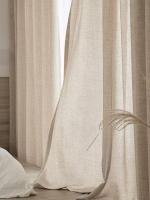Japanese style thickened cotton and linen semi shading curtains for bedrooms, living rooms, and curtains - details 13