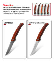 Cuchillo Plegable De Acero Damasco VG10 Cuchillo De Campo Mini Para Exterior Cuchillo De Bolsillo Coleccionista Cuchillo De Defensa - details 7