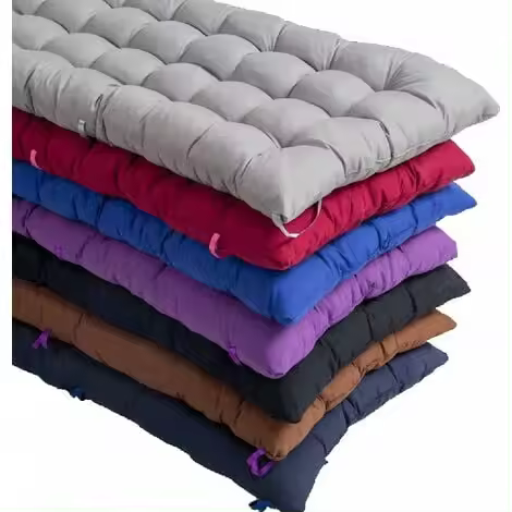 Cojín rectangular de algodón para banco de jardín 2 o 3lugares, 8cm de espesor, para chaise longue, columpio, terraza, interior y exterior, color gris, 110 x 40centímetro - 1