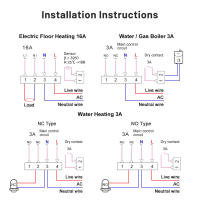 Termostato Inteligente WiFi Tuya Para Calefacción De Piso Eléctrica Y Agua Compatible Con Alexa Y Google Control De Temperatura Del Calentador De Agua Y Gas - details 11