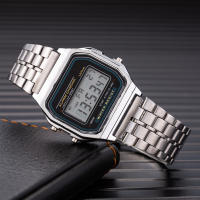 Reloj Digital De Lujo Para Hombre En Acero Inoxidable Dorado Y Plateado Estilo Business Moda Reloj Electrónico Resistente Al Choque - details 0