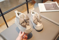 Botas De Nieve Para Niñas Moda Gran Lazo Diseño Princesa Calientes Con Almohadilla De Goma Cierre Con Gancho Zapatos Infantiles - details 5