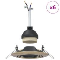 vidaXL Lámparas Set de 6 Latón Metal 9 cm Luces Empotradas Redondas - details 2