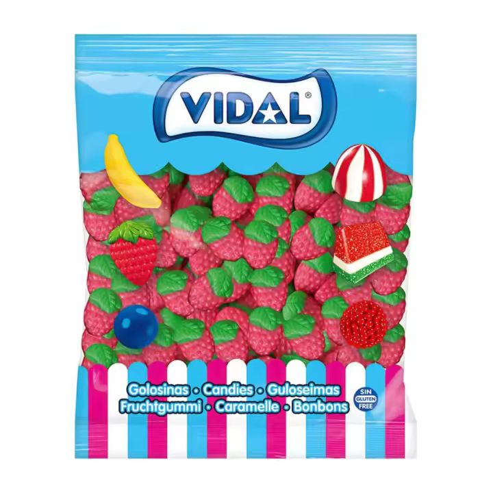 Vidal Fresas Silvestres - Bolsa de 250 ud - Gominolas, chucherías sin gluten y sin grasa - 1