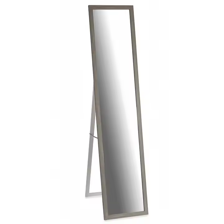 STARLEY-Espejo de Cuerpo Entero 30x120 cm Espejo de Pie Espejo de Pared Forma Rectangular con Marco de Madera Decorativo para Salón Dormitorio Pasillo madera,color gris - 1