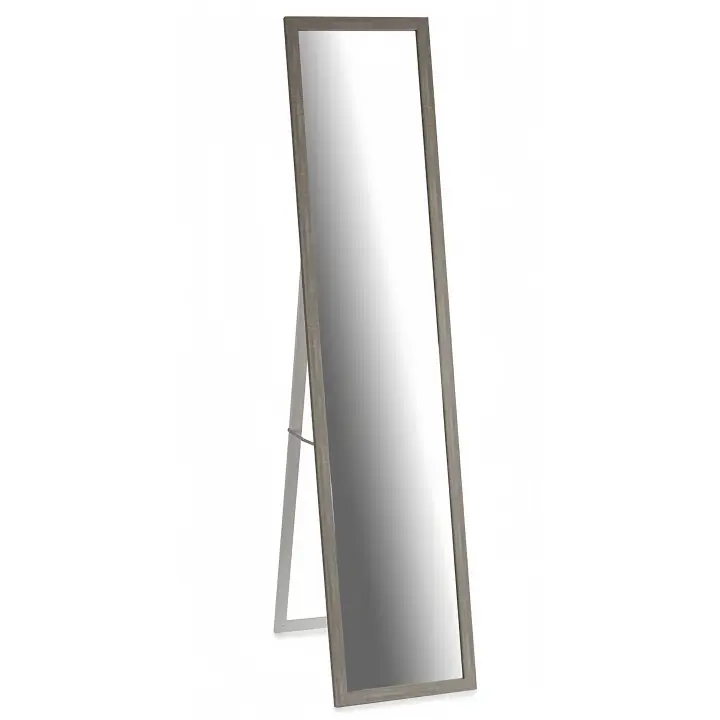 STARLEY-Espejo de Cuerpo Entero 30x120 cm Espejo de Pie Espejo de Pared Forma Rectangular con Marco de Madera Decorativo para Salón Dormitorio Pasillo madera,color gris - 1